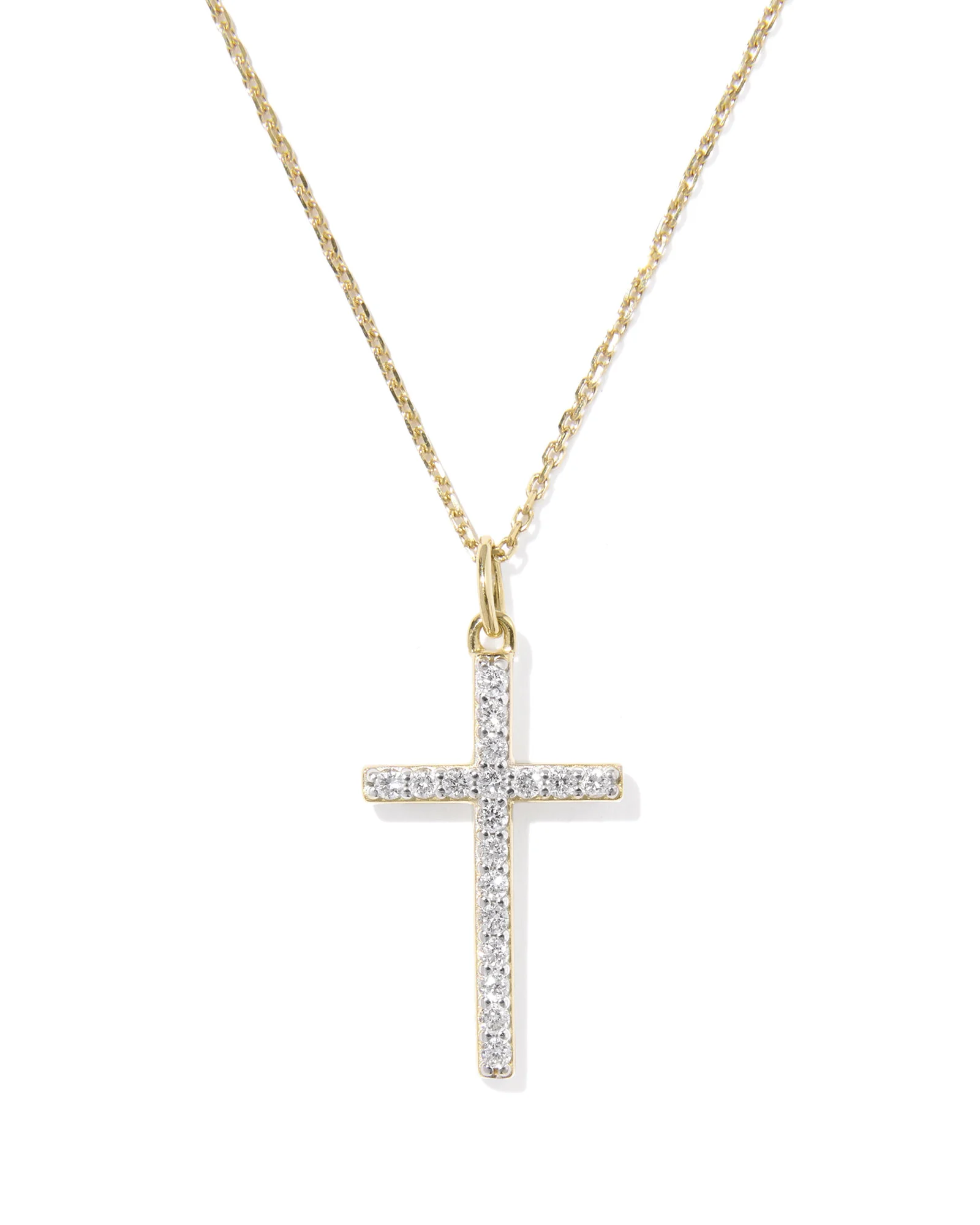 0.23 ct Lab Grown Diamond Cross Pendant Necklace in 14k Yellow Gold - 1