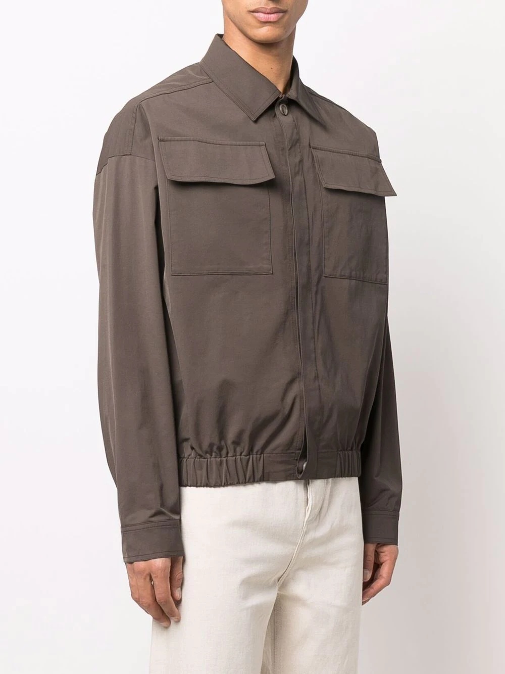 patch-pocket shirt jacket - 3