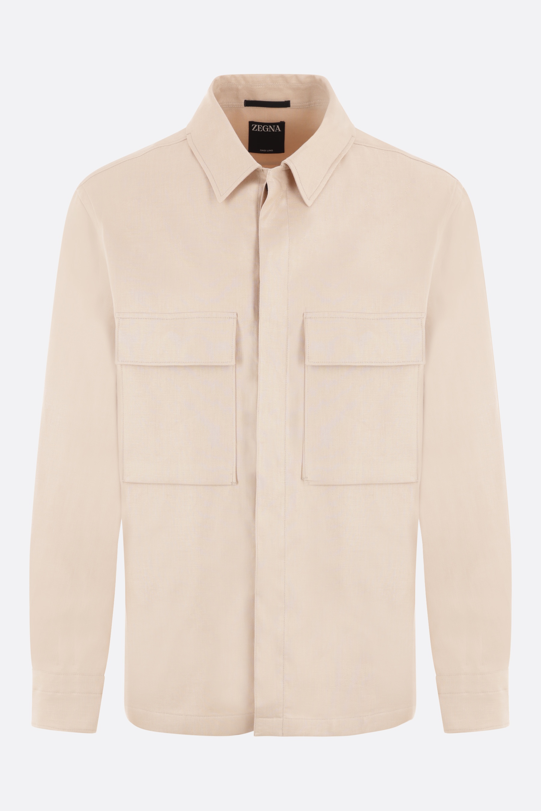 LINEN GABARDINE LOOSE-FIT SHIRT - 1