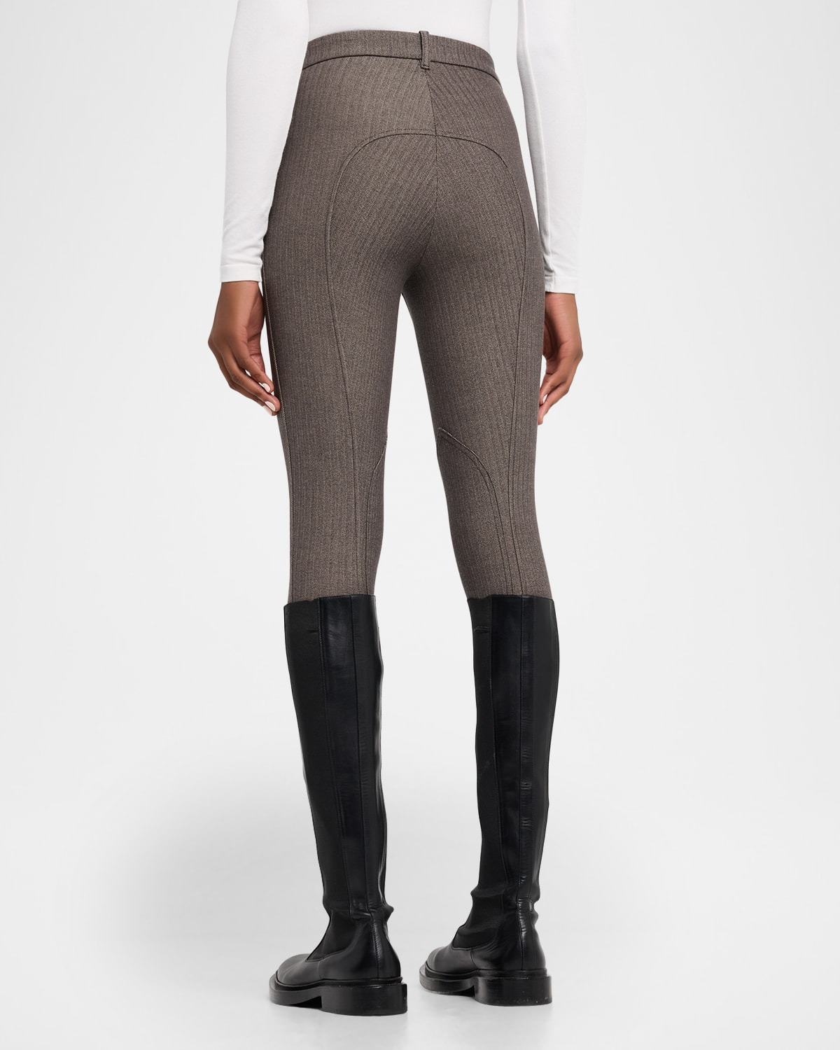 Anne Herringbone Skinny-Leg Jodhpur Pants - 3