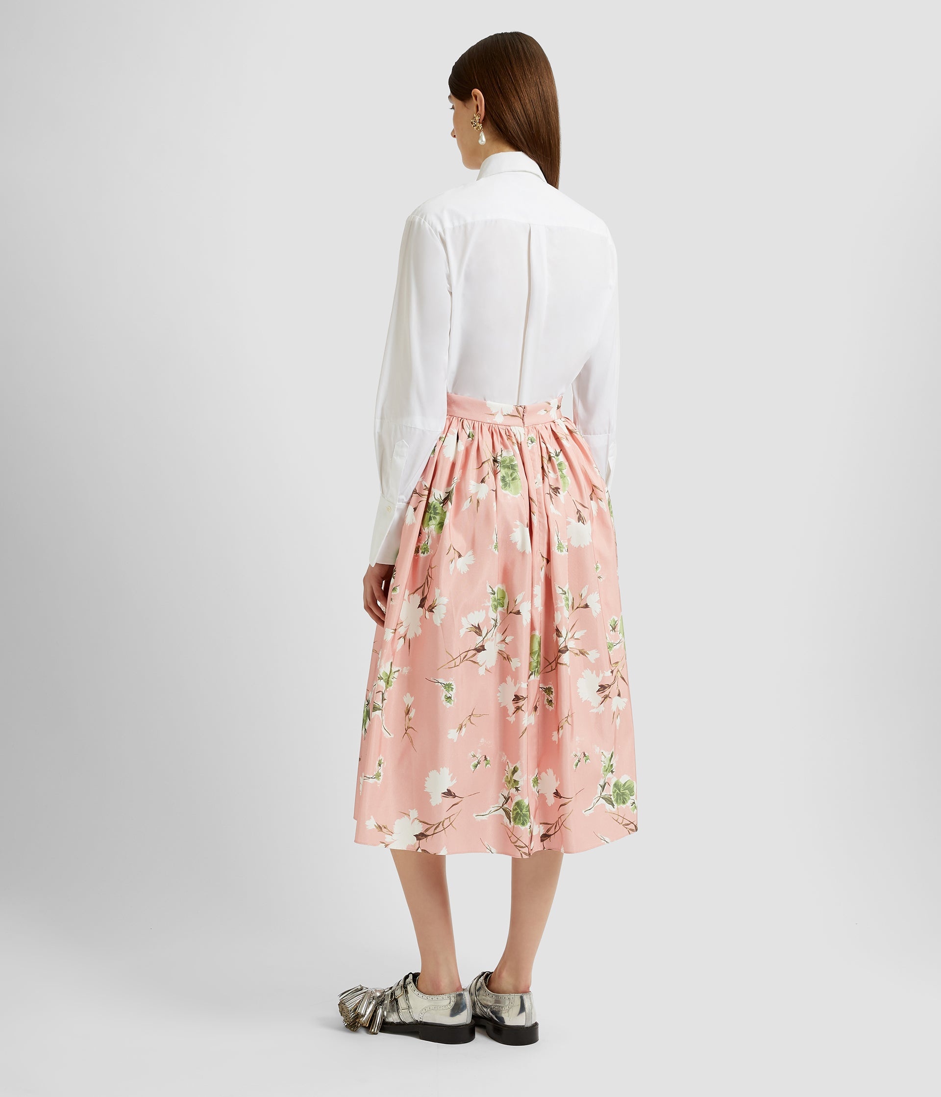GATHERED MIDI SKIRT - 3