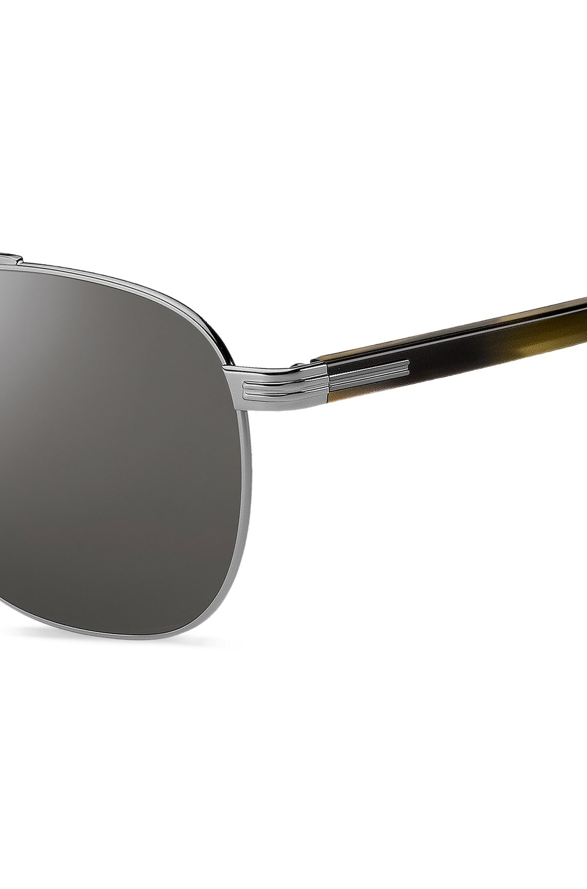 SILVER-TONE SUNGLASSES WITH HORN-EFFECT DETAILS - 2