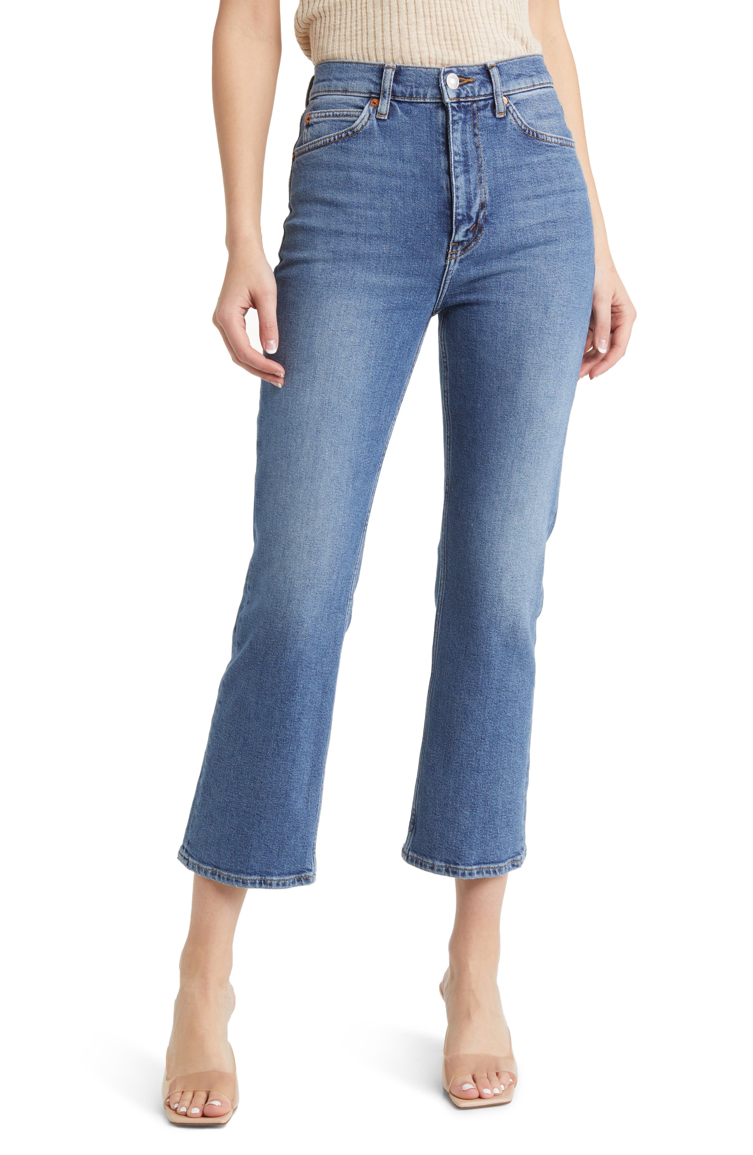 '70s High Waist Ankle Bootcut Jeans - 1