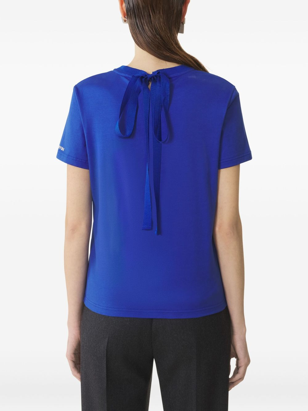 tie-detail cotton T-shirt - 4