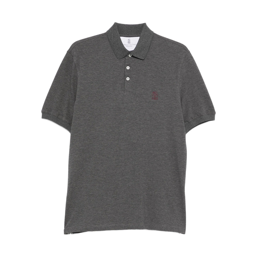 Brunello Cucinelli Grey Polo Shirts Men - 1