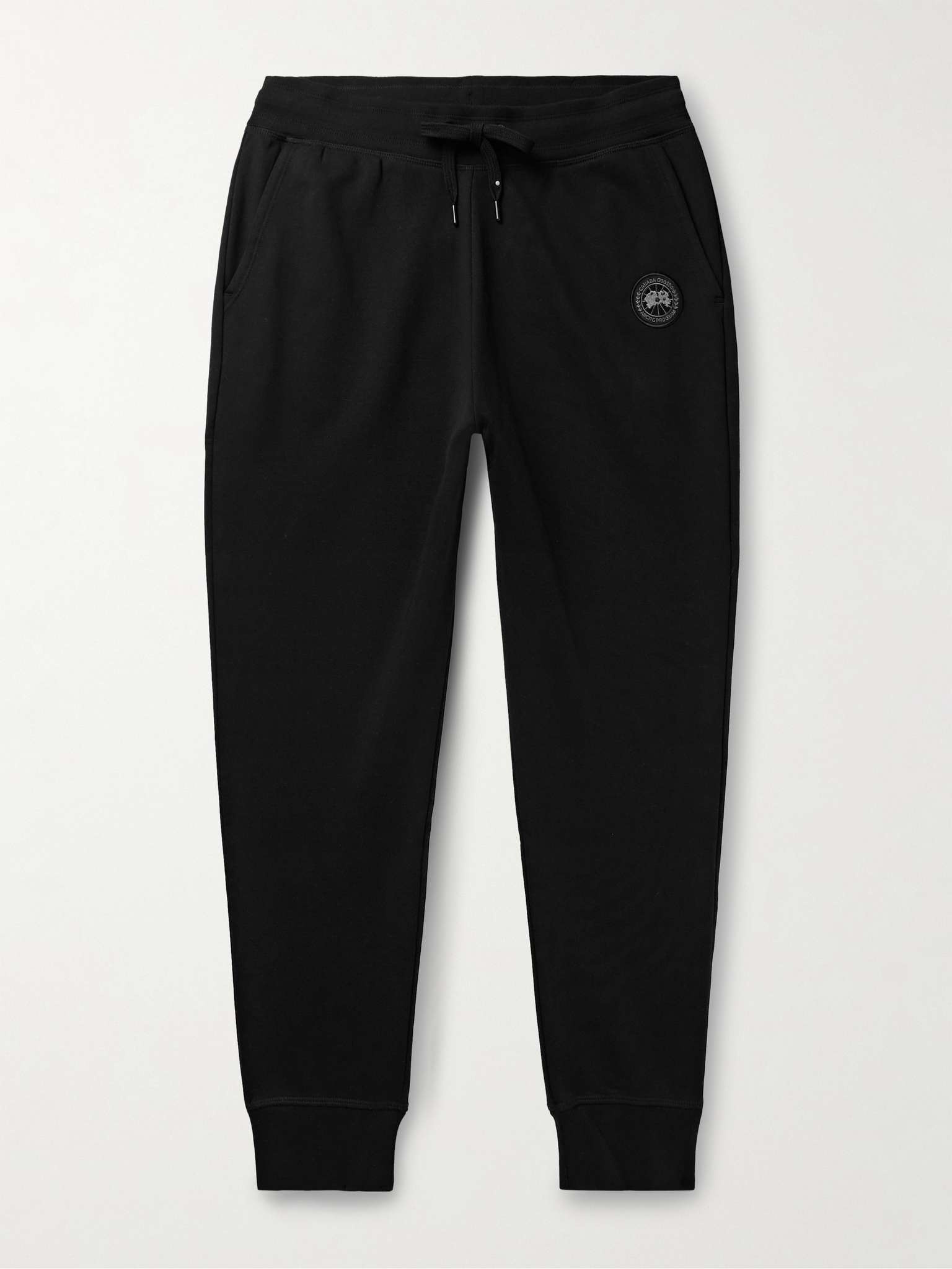 Black Label Huron Tapered Logo-Appliquéd Cotton-Jersey Sweatpants - 1