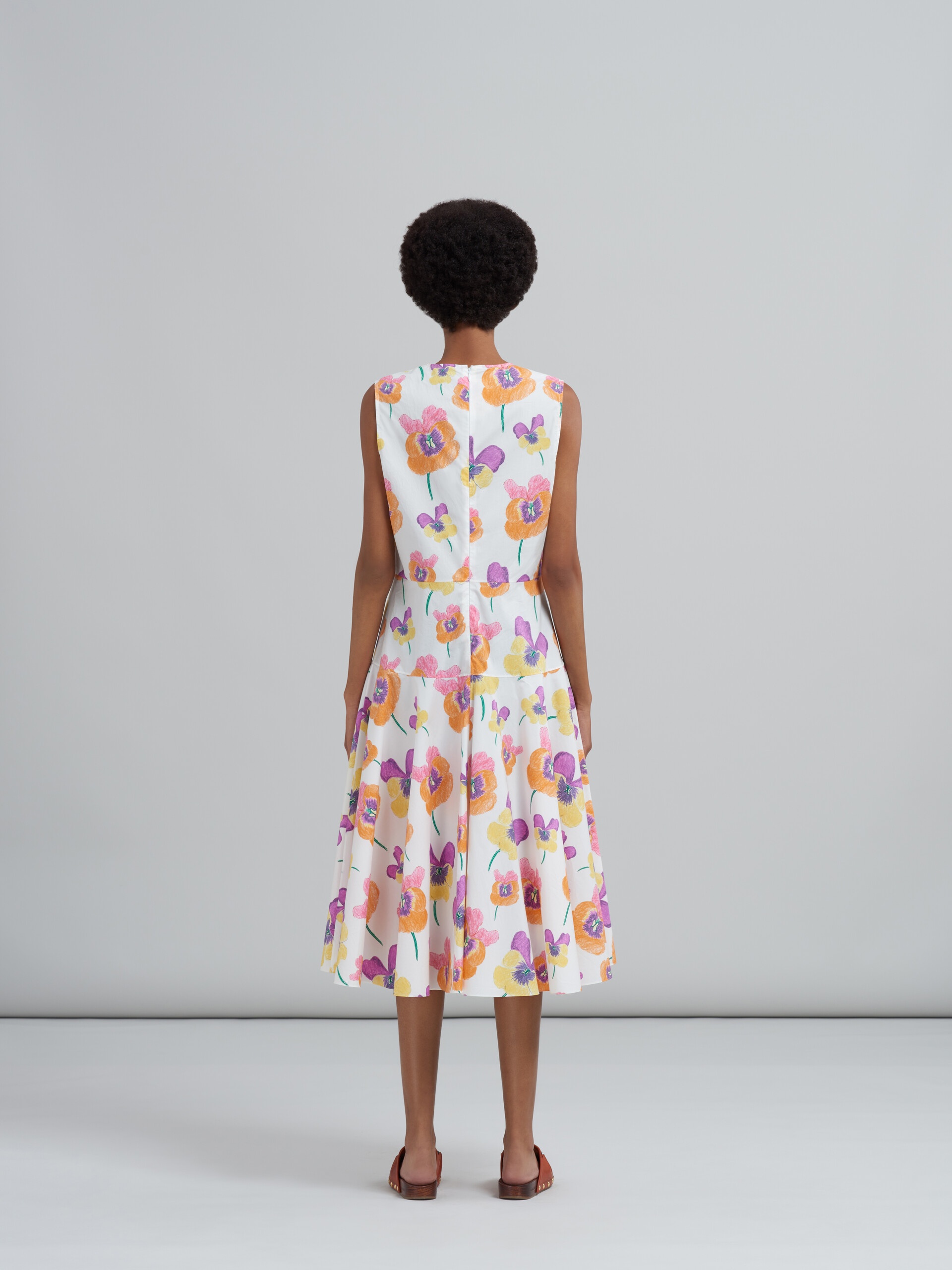 PANSIES PRINT POPLIN DRESS - 3