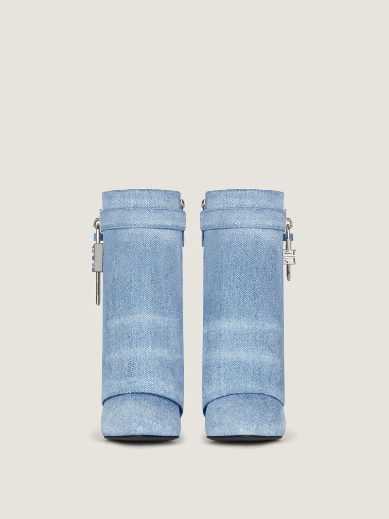 Givenchy SHARK LOCK ANKLE BOOTS IN WASHED DENIM outlook