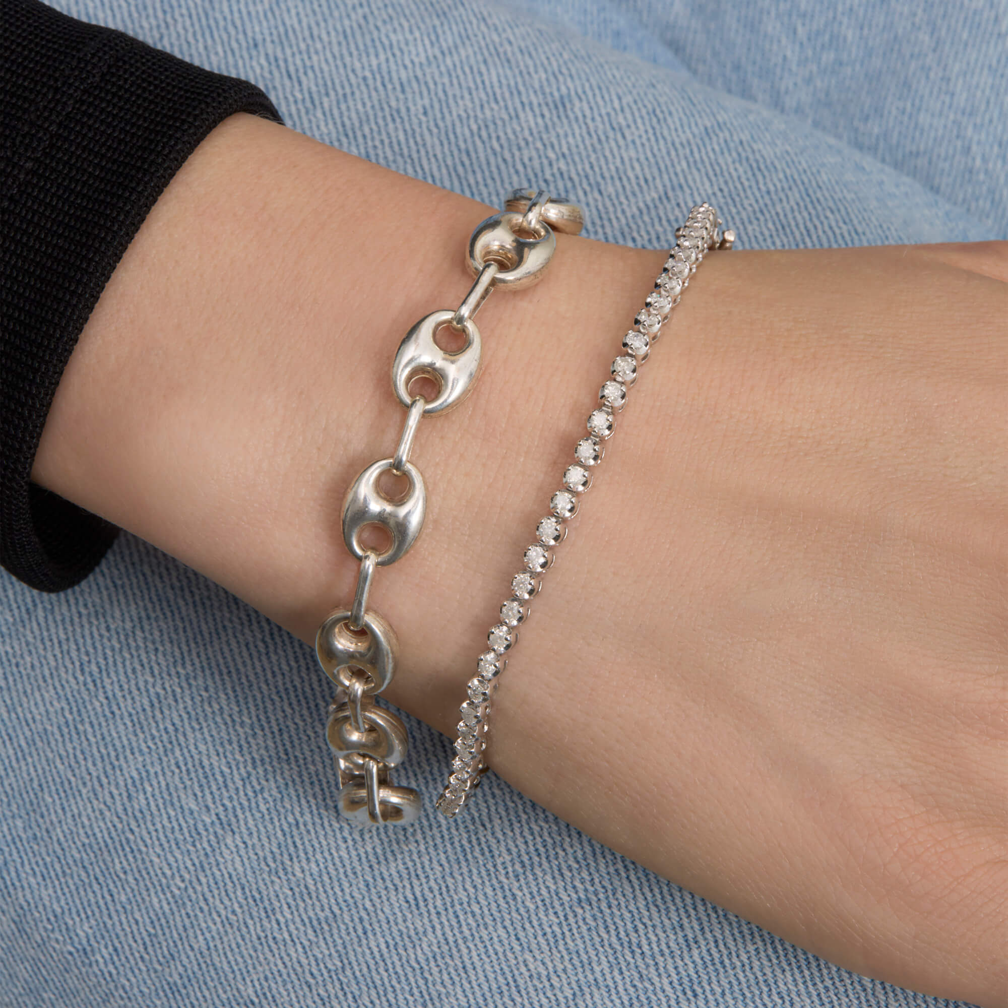 White Gold Noble Diamond Tennis Bracelet - 5