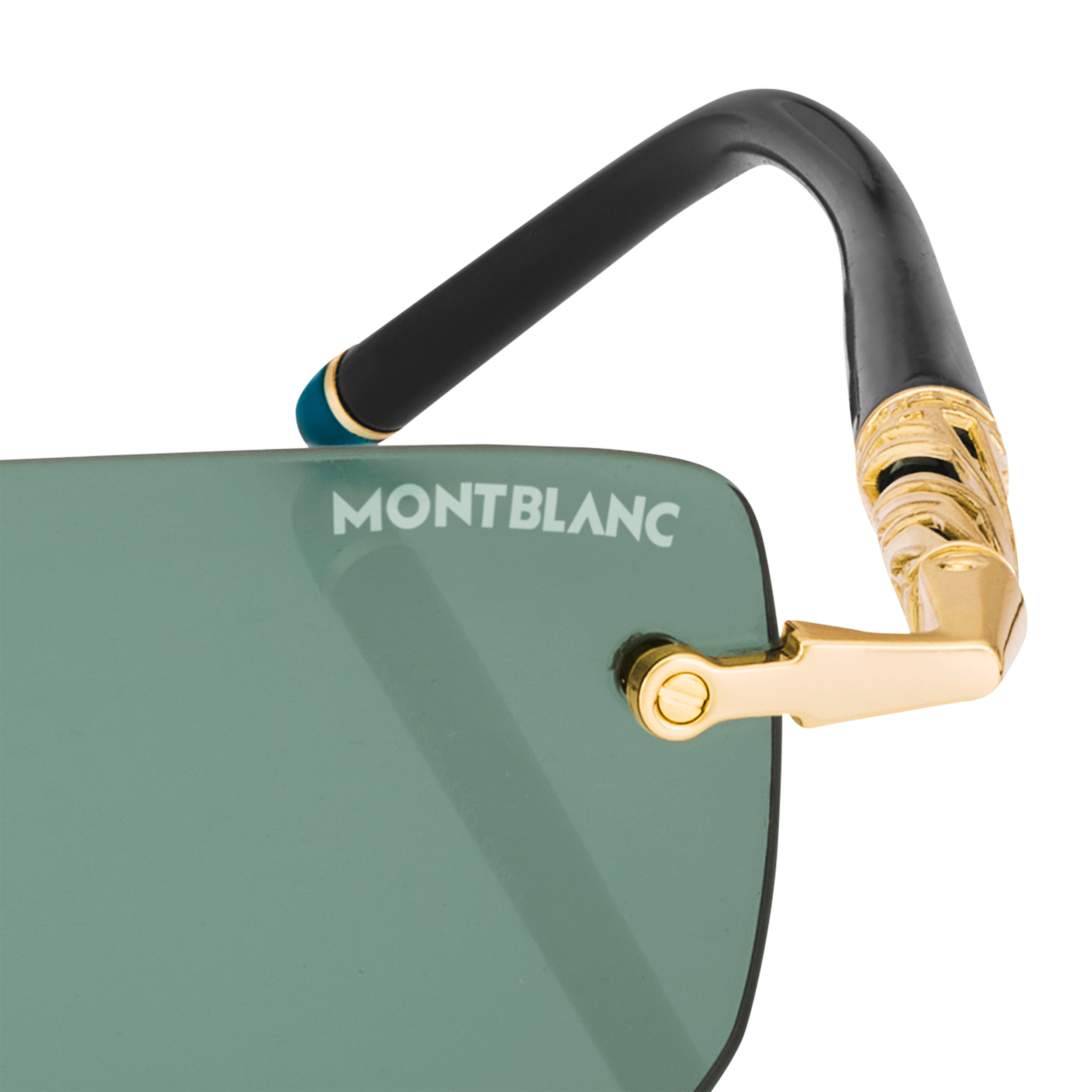 Rectangular Sunglasses with Gold-Colored Metal Frame - 3