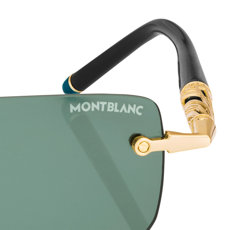 Rectangular Sunglasses with Gold-Colored Metal Frame 3