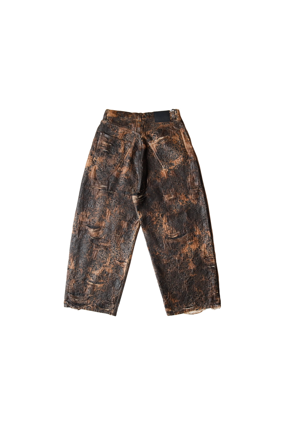 Acne Studios 2023 Distressed Monogram Coating Jeans Brown - 2