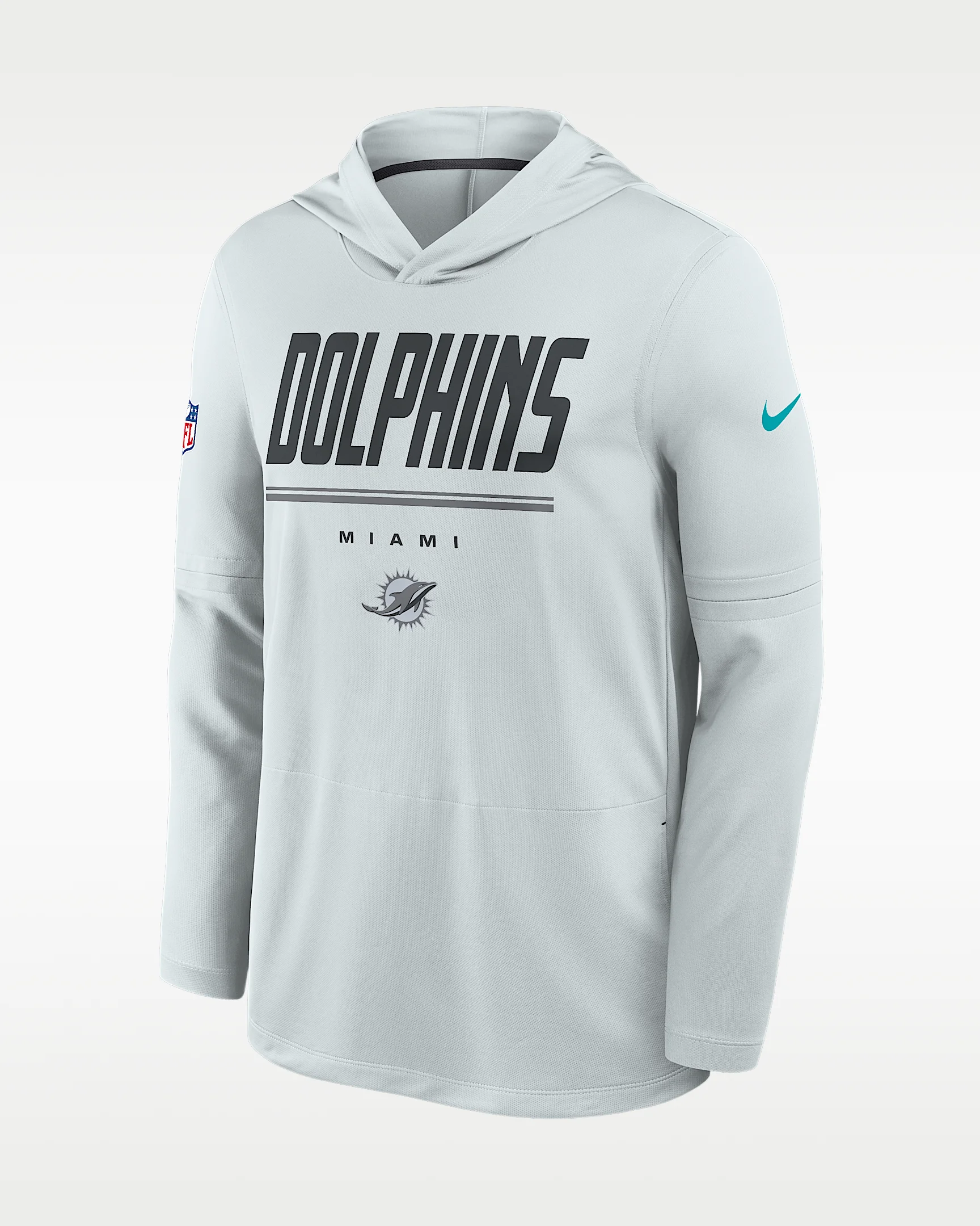 Miami Dolphins Sideline Men's Nike Dri-FIT NFL Long-Sleeve Hooded Top - 1