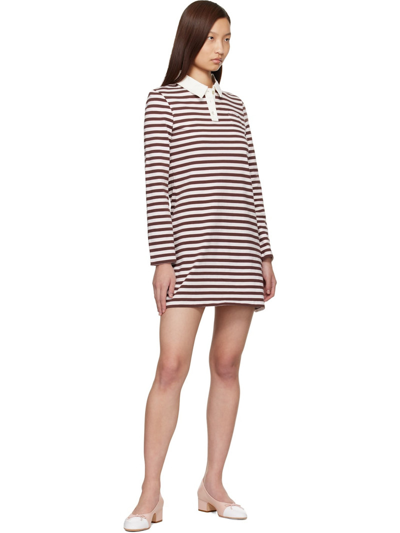 SANDY LIANG Off-White & Brown Toto Minidress outlook