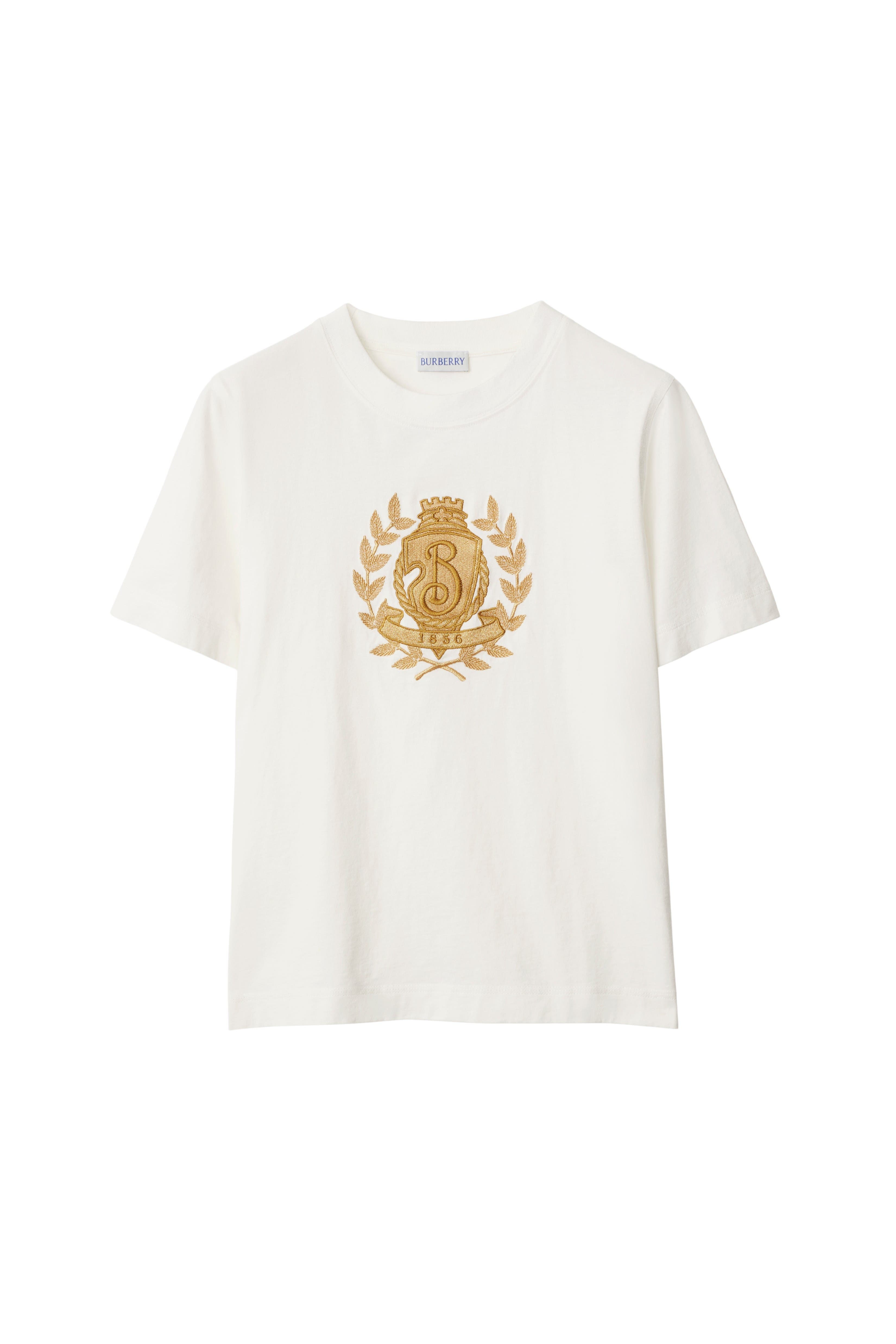 burberry B Crest Cotton T-shirt in Chalk at Nordstrom - 2