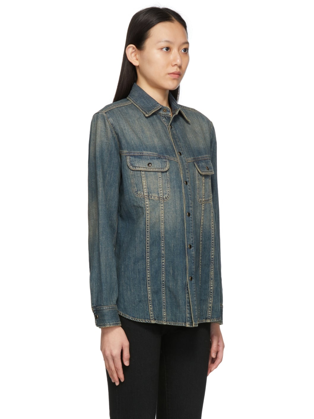 Blue Denim Faded Shirt - 2