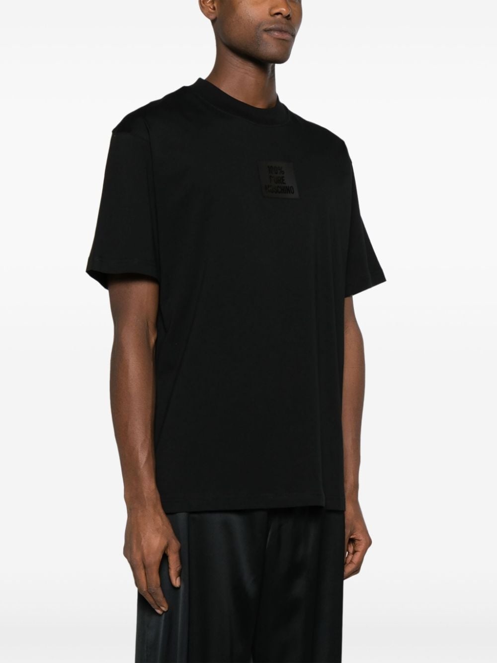 logo-patch cotton T-shirt - 3