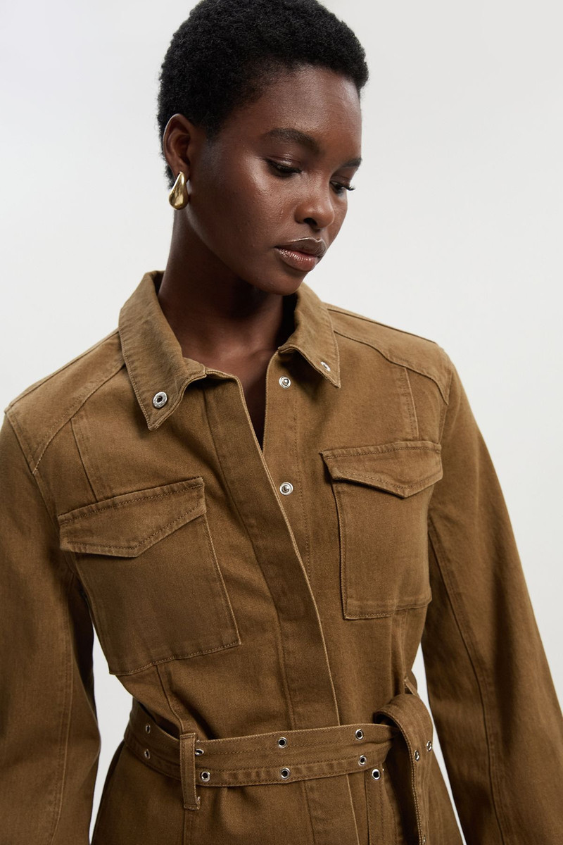 KAREN MILLEN Denim Utility Belted Jacket outlook