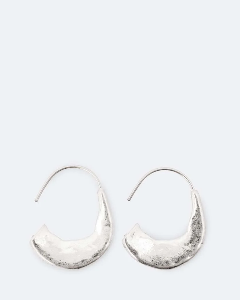 TALON SMALL FLAT HAMMERED EARRINGS - 1