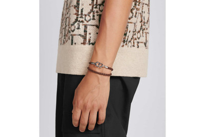 Dior CD Icon Braided Leather Bracelet outlook