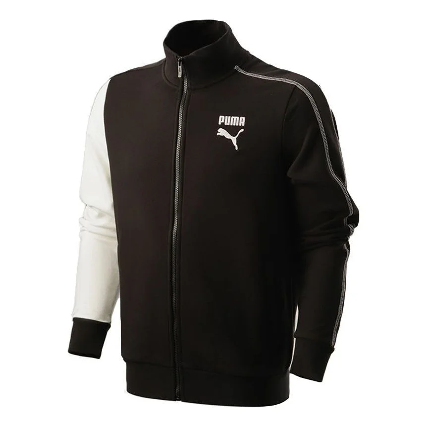 PUMA Kontrast T7 Stand Collar Contrasting Colors Jacket Black 531310-01 - 1
