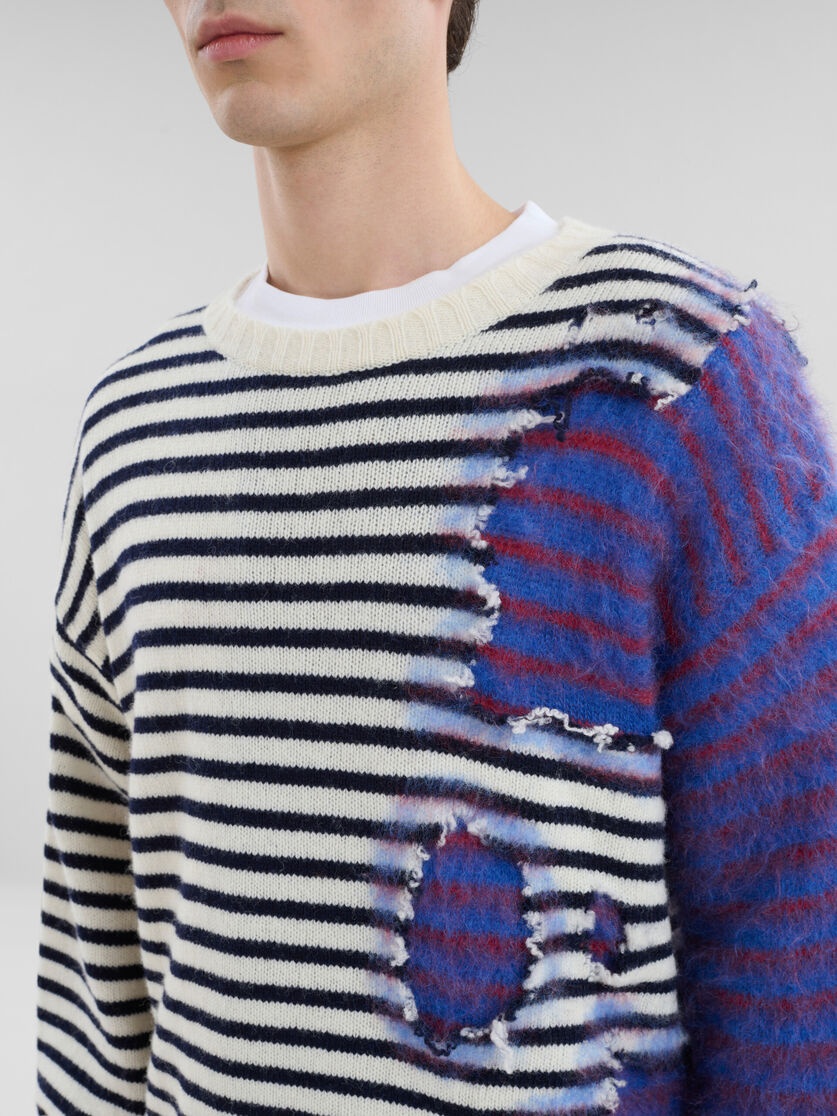 MULTICOLOUR STRIPED WOOL-MOHAIR TWO-IN-ONE JUMPER - 4