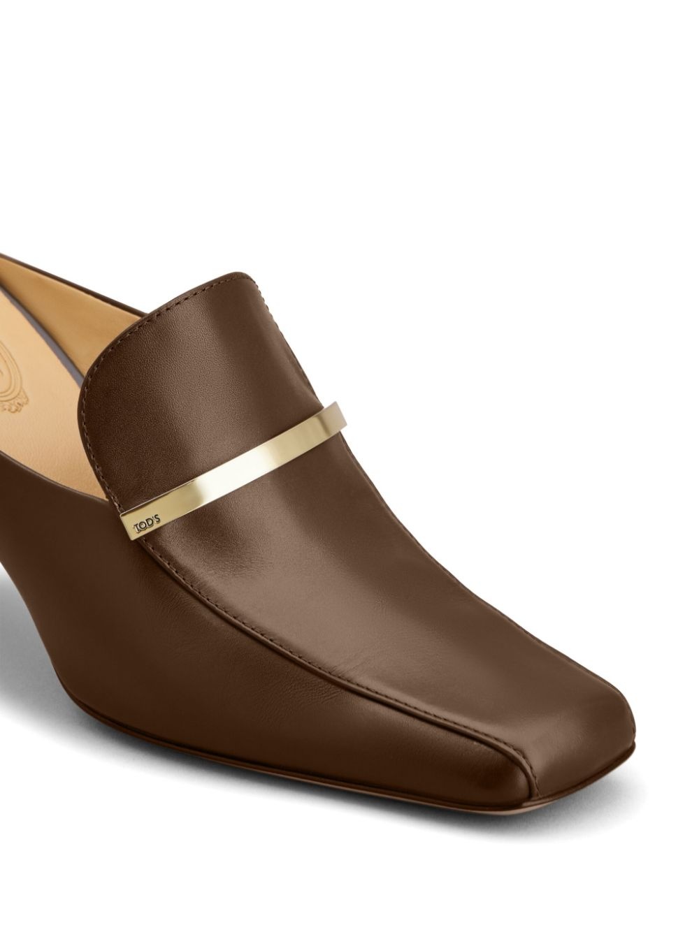 logo-plaque leather mules - 5