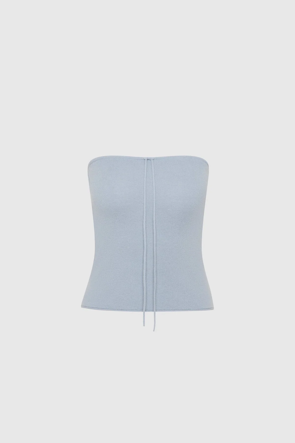 Wool Strapless Top - Light Steel - 1