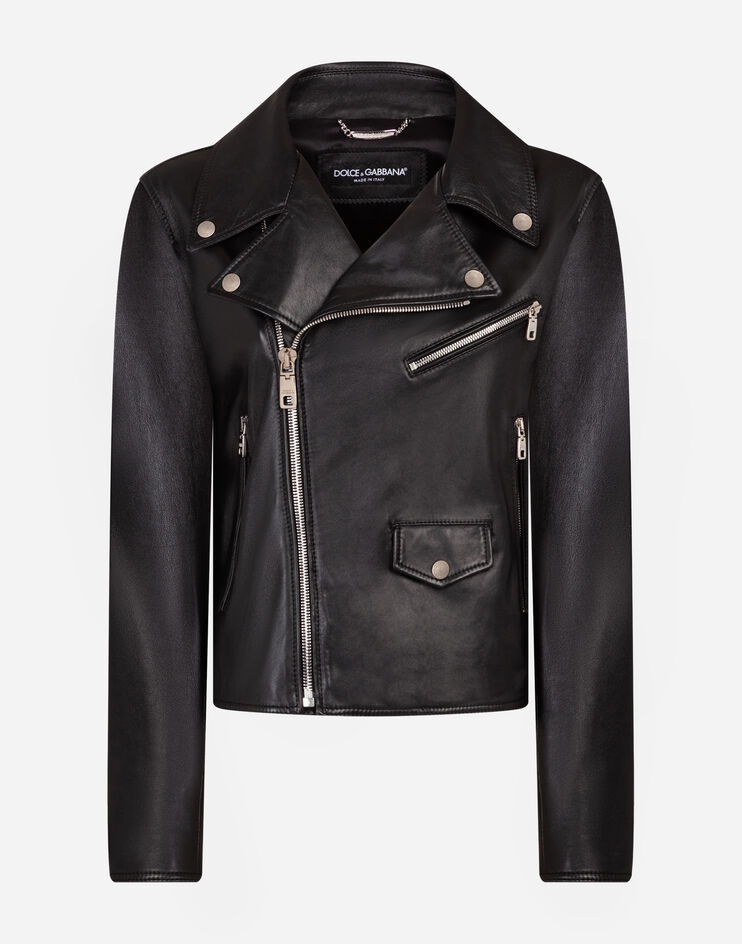 Leather biker jacket - 3