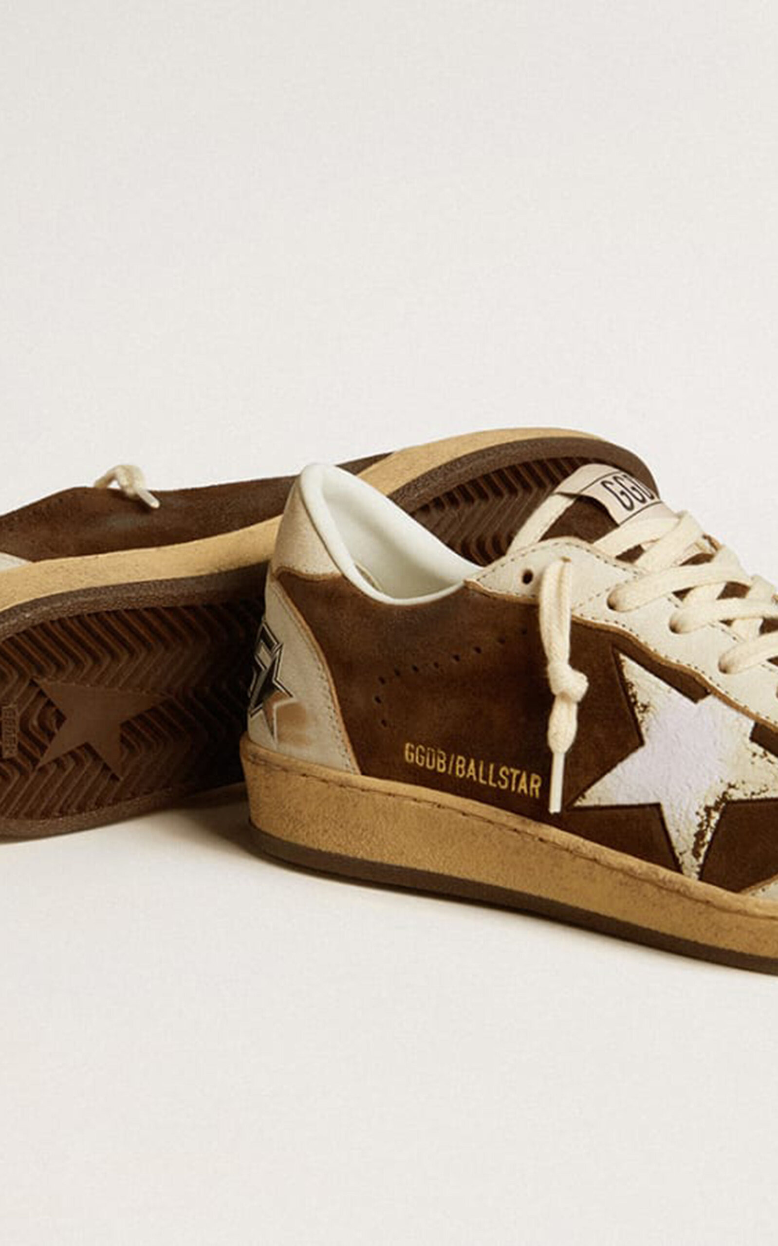 Ballstar Flocked-Detailed Suede Sneakers brown - 5
