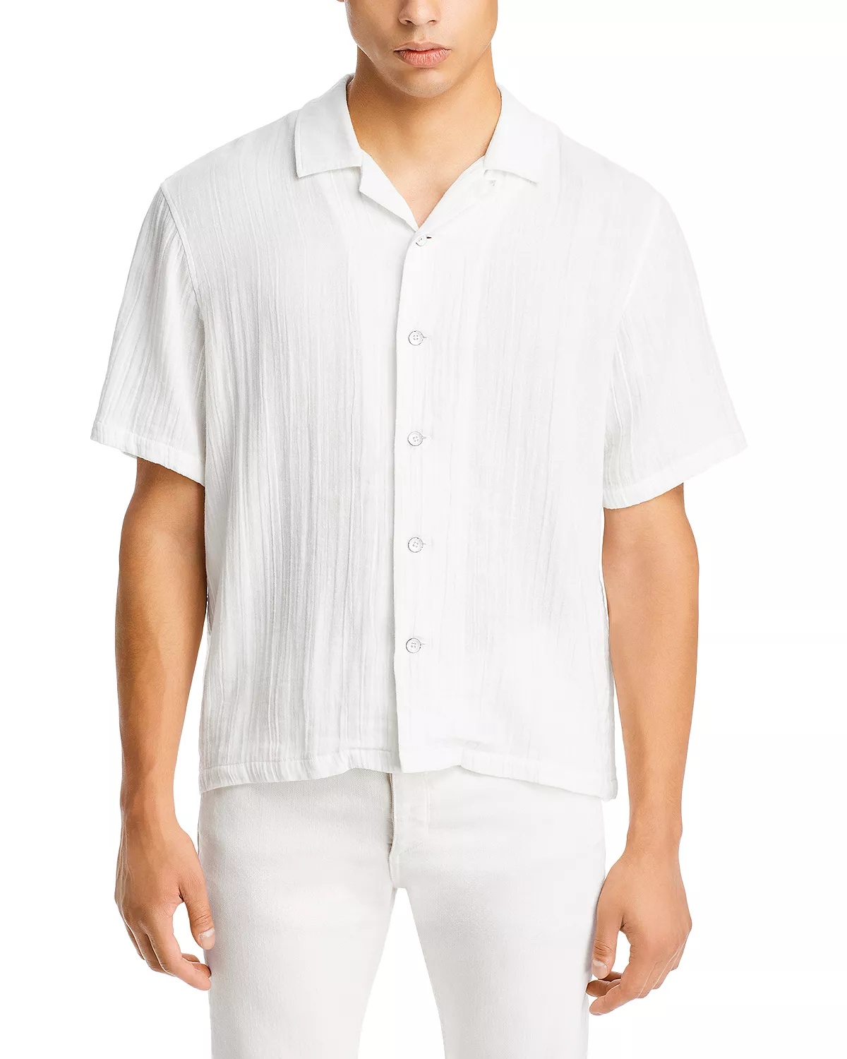 Avery Cotton Gauze Relaxed Fit Button Down Camp Shirt - 3