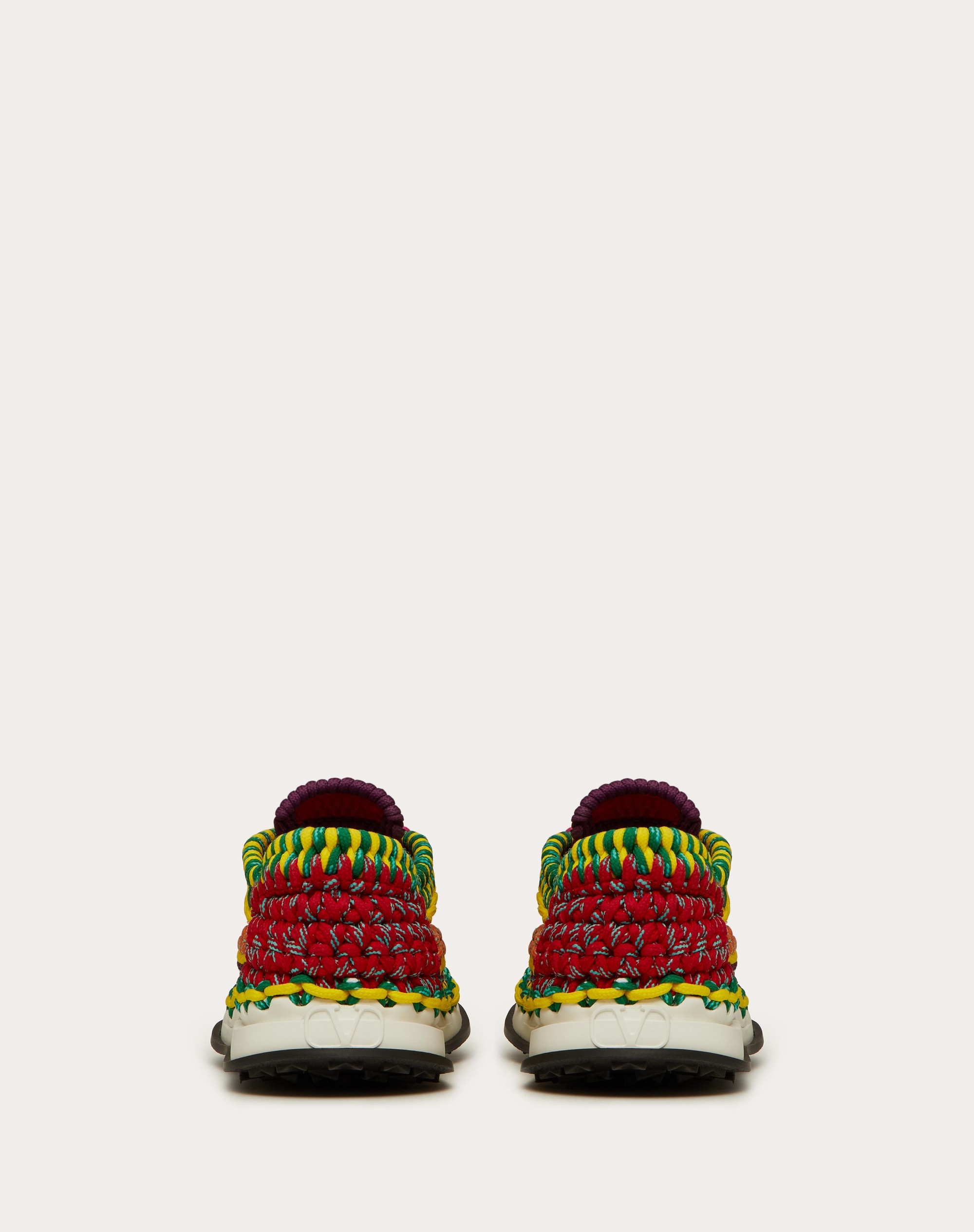 VALENTINO GARAVANI CROCHET SNEAKER IN FABRIC - 3