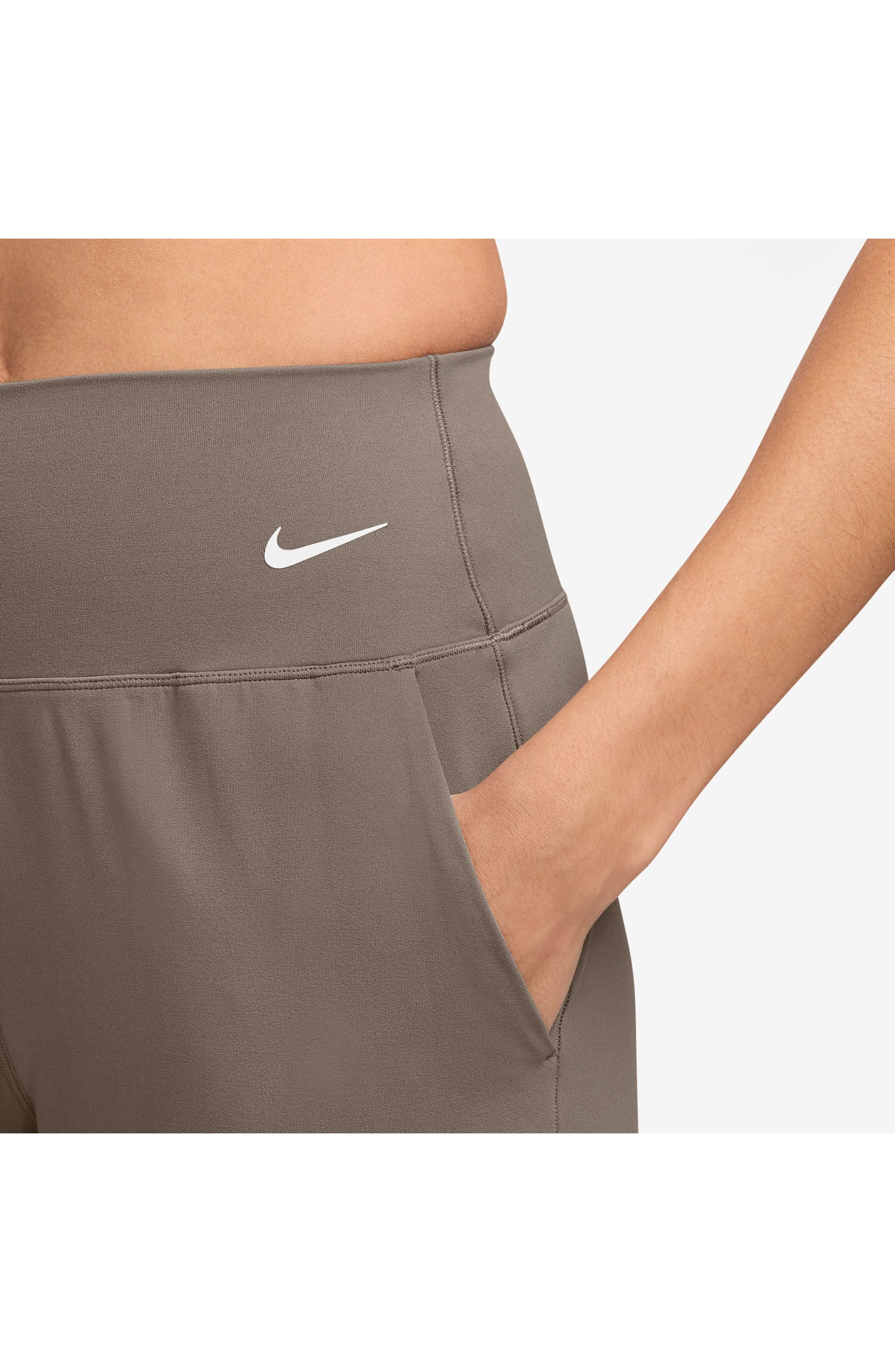 Nike Zenvy Dri-FIT High Waist Wide Leg Pants in 233 Mink Brown/white at Nordstrom - 3