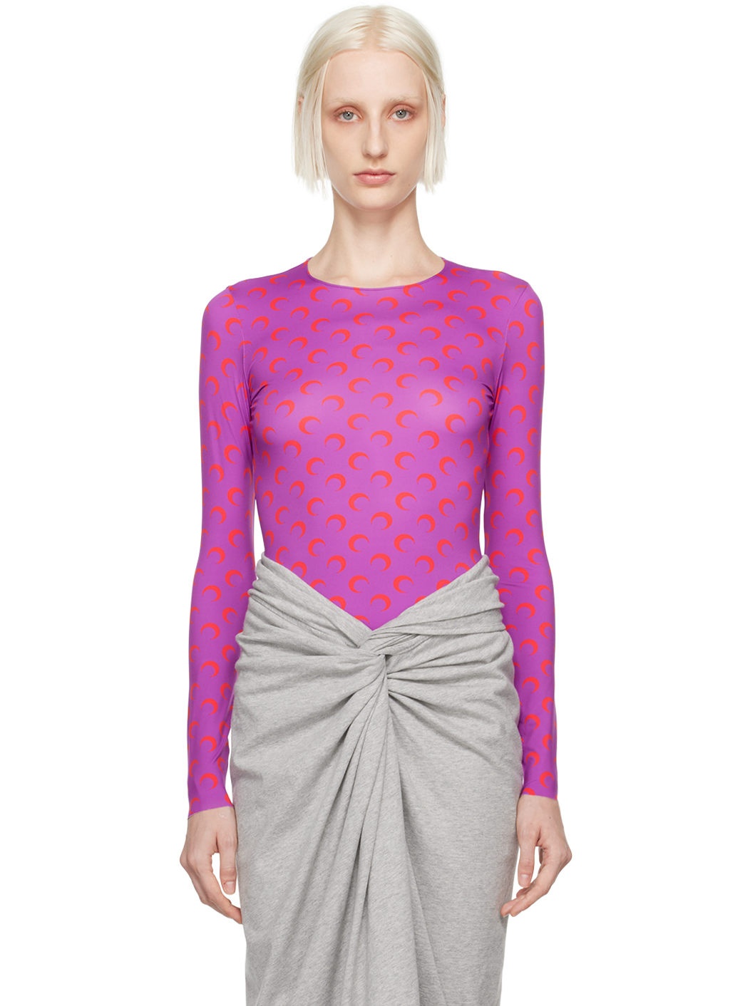 Purple Moon Printed Second Skin Long Sleeve T-Shirt - 1