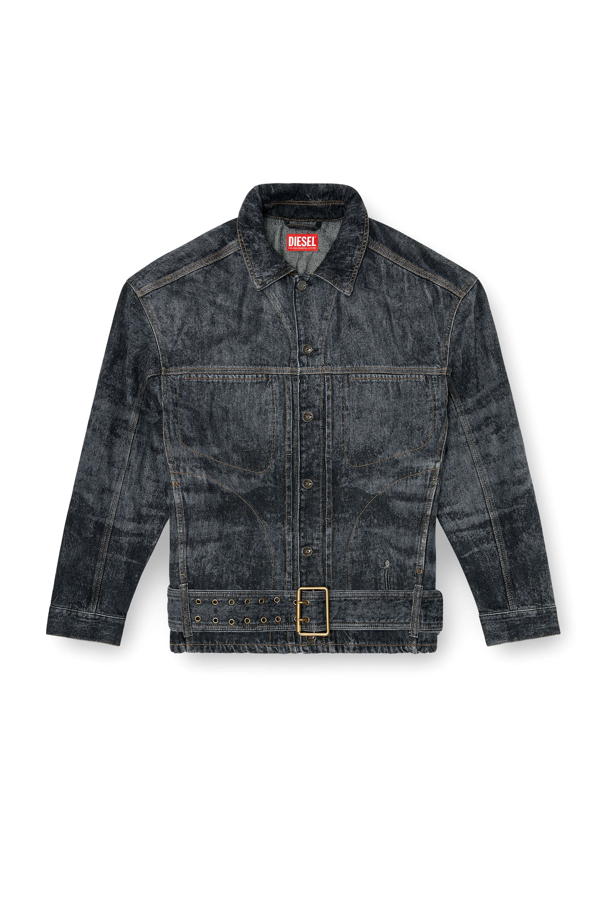 BIKER-INSPIRED DENIM JACKET - 1