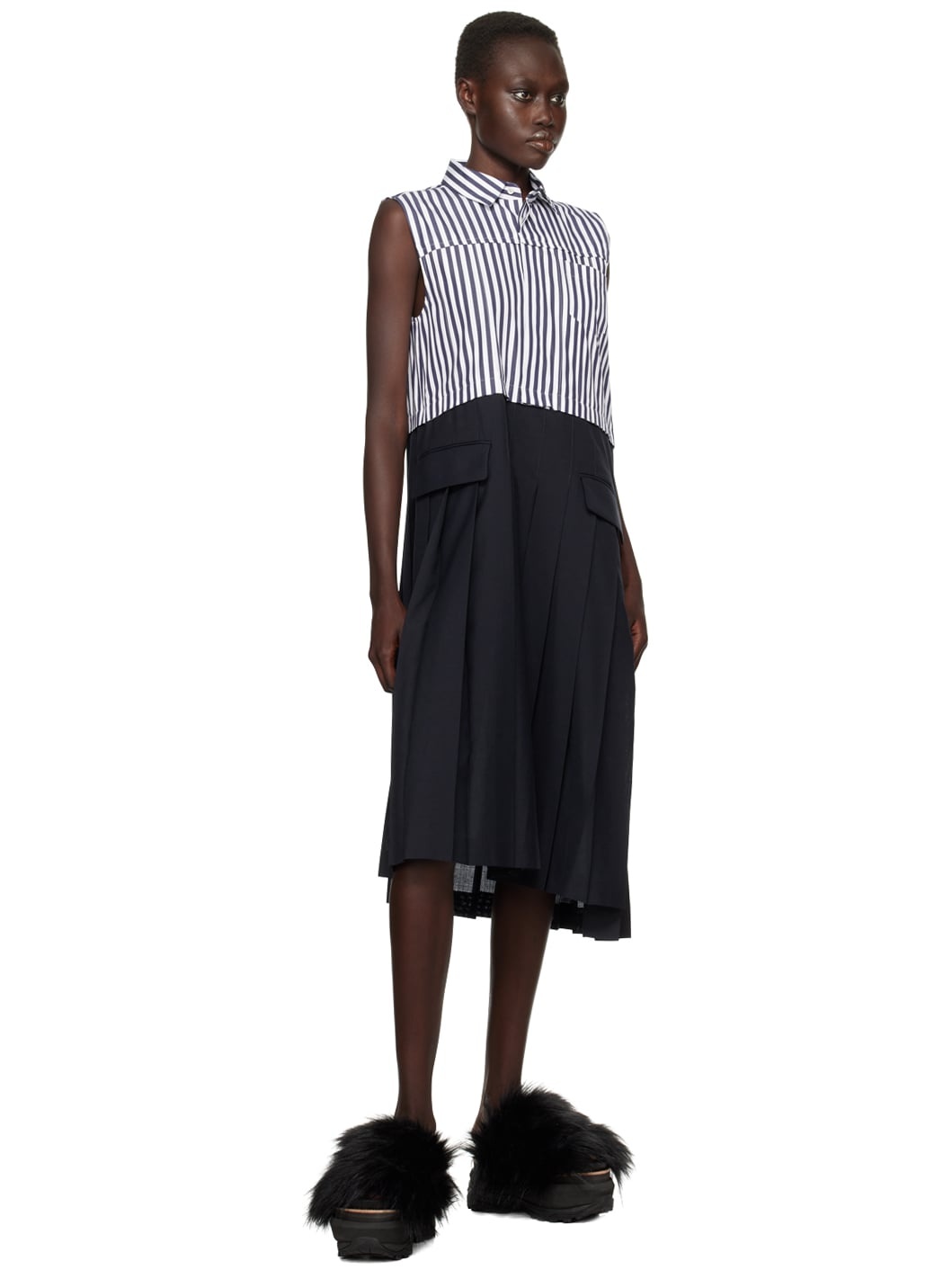 国内より1WEEK【sacai】Suiting x Cotton Poplin Dress sacai Suiting x Cotton Poplin Dress | REVERSIBLE