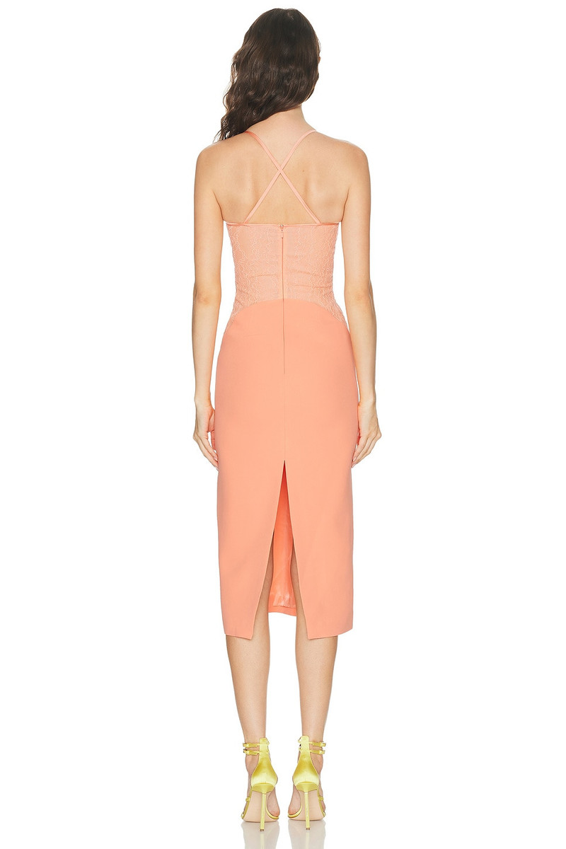 David Koma Fabric Contrast Pencil Skirt Midi Dress outlook