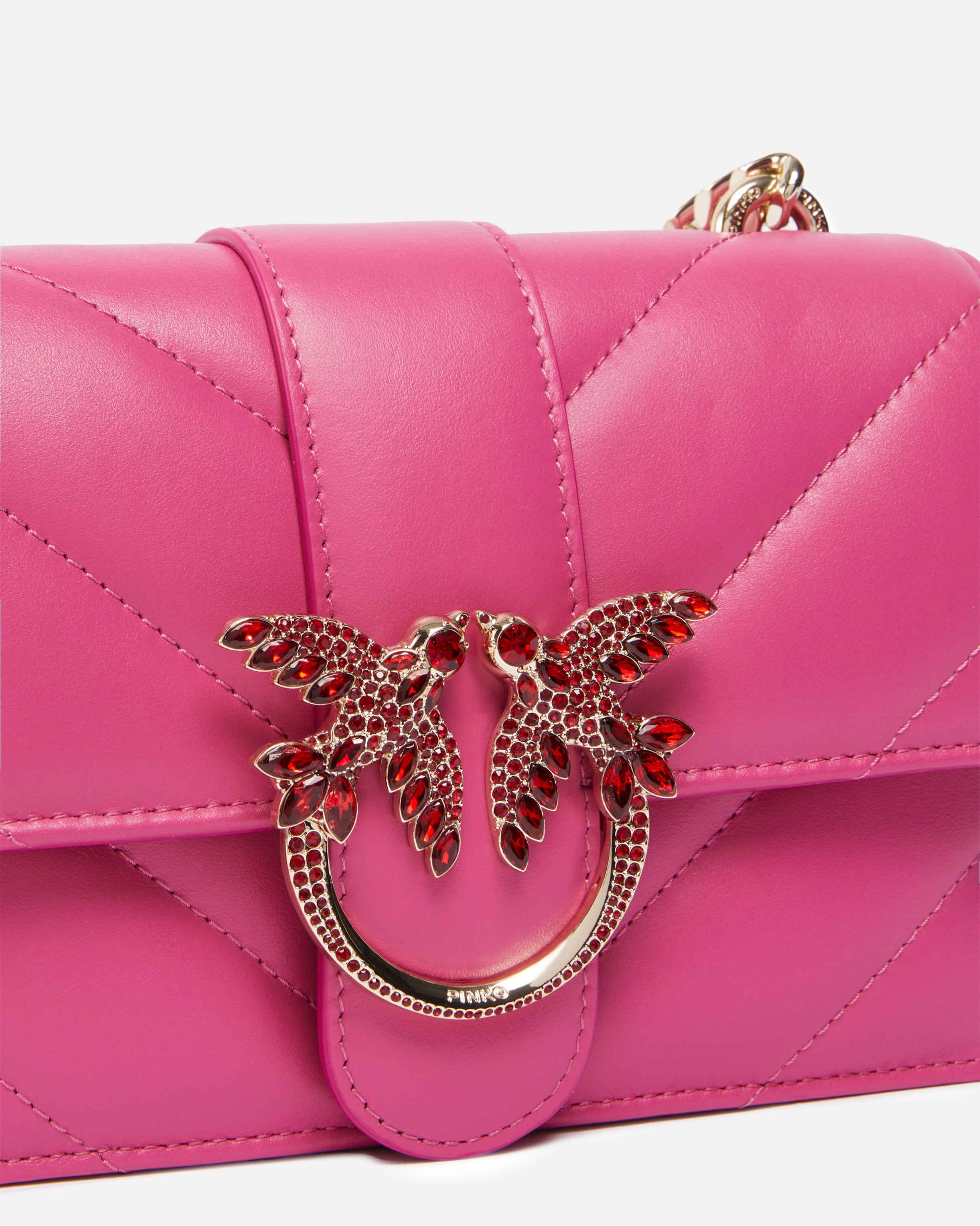 QUILTED LEATHER LOVE BAG SHOULDER BAG WITH PRECIOUS BUCKLE PINKO GALLERIA - 3