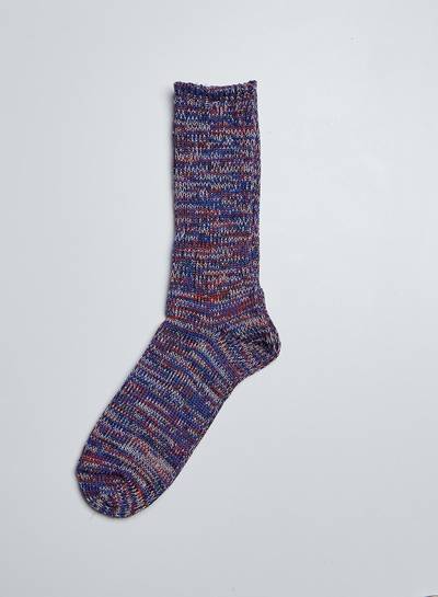 Nigel Cabourn Anonymous Ism 5 Colour Mix Crew Sock in Navy outlook