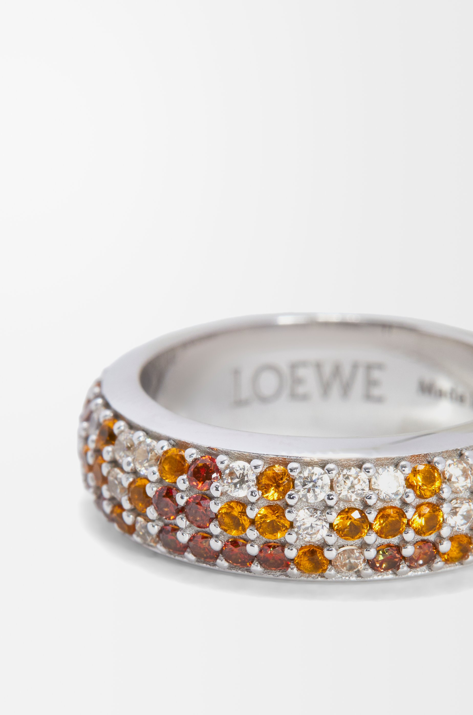 Thin Pavé ring in sterling silver and crystals - 3