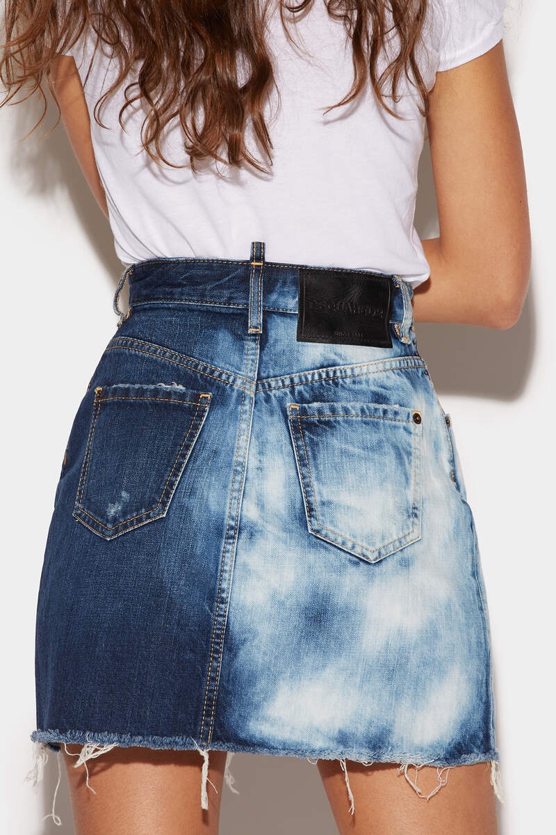 MEDIUM NIGHT & DAY WASH DENIM MINI SKIRT - 4