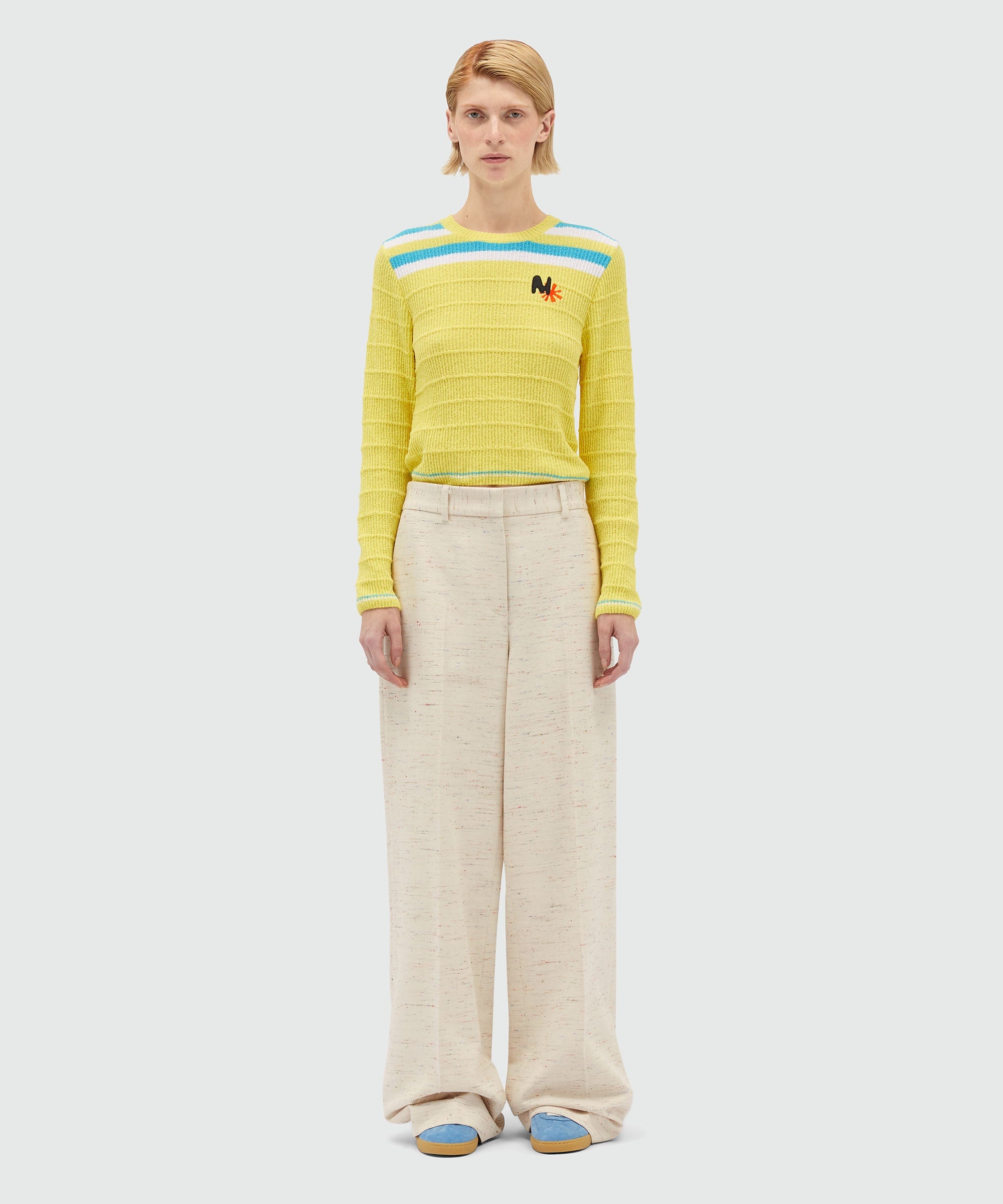 Palazzo trousers in fancy gabardine - 2