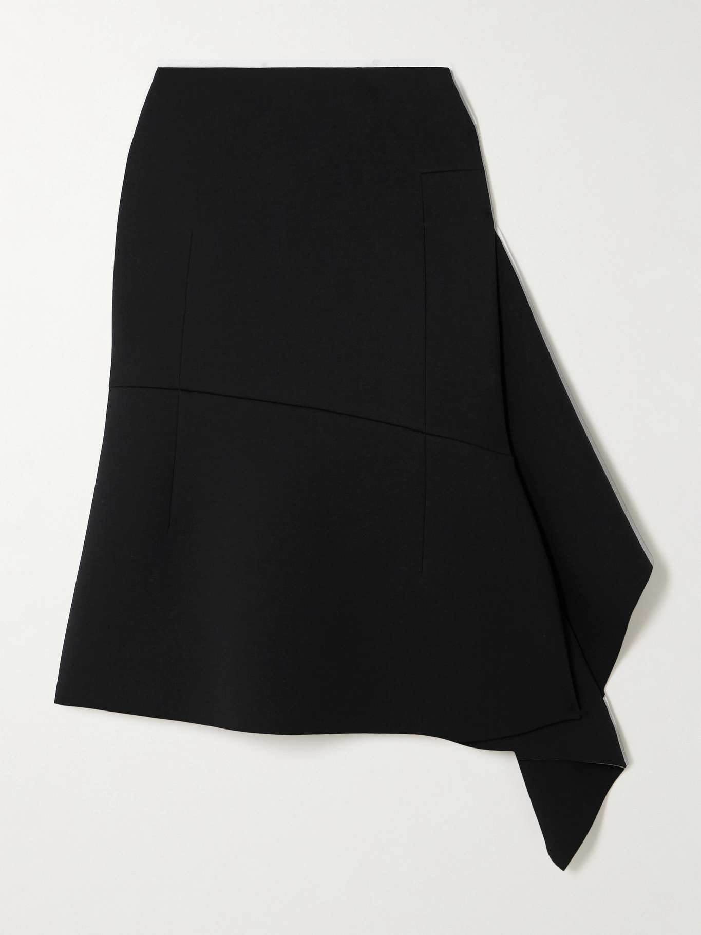 Wrap-effect cotton-blend ponte midi skirt - 1