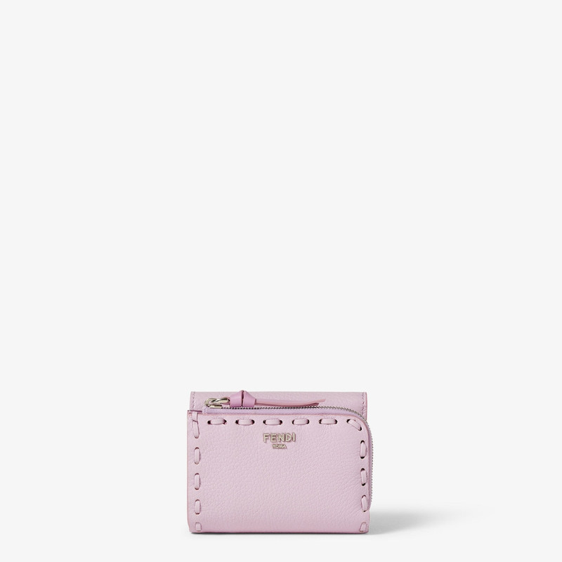 Selleria Micro Trifold Lilac Selleria wallet with 82 hand-sewn stitches 1