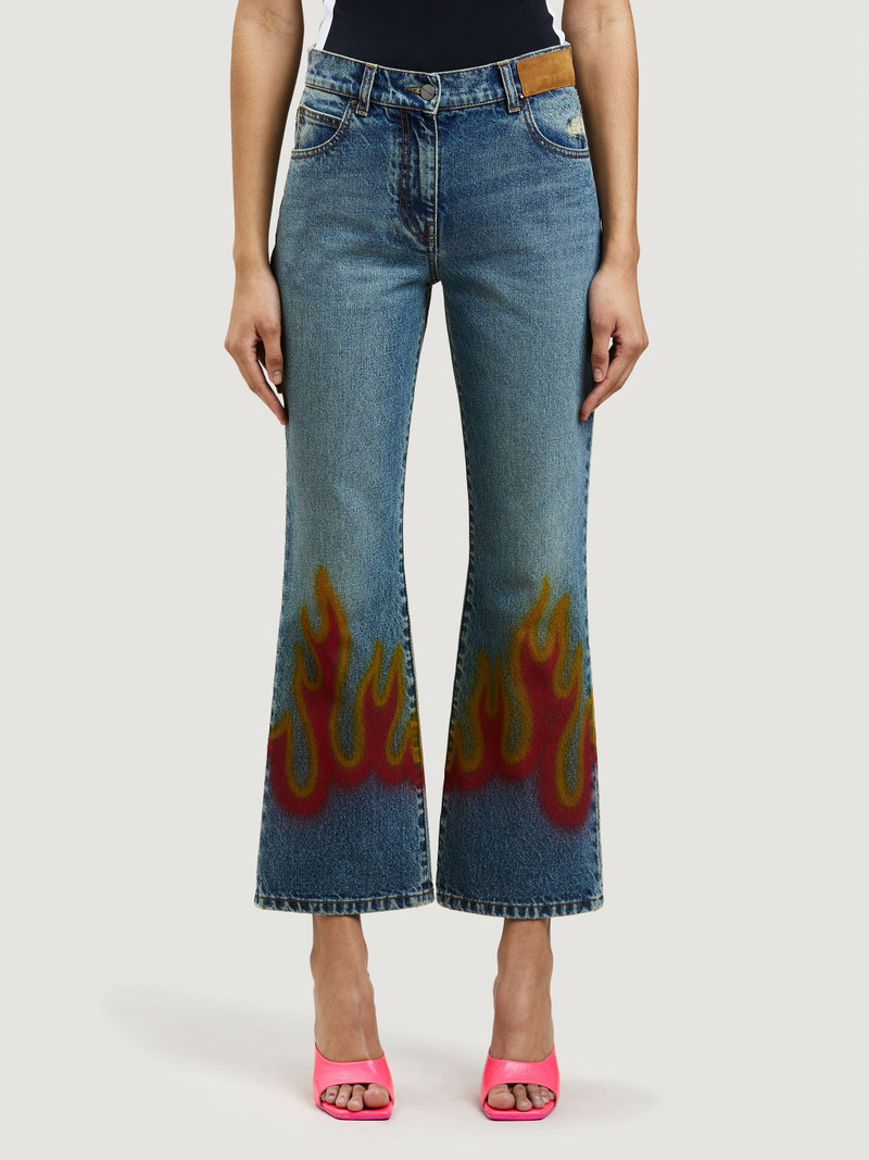 BURNING FLARED DENIM PANTS 3