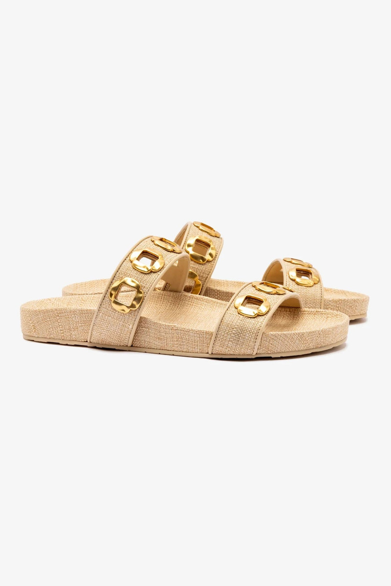 Milan Slide In Beige Raffia 3