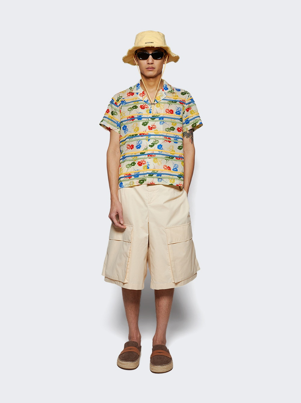 Flower Stamp Short Sleeve Shirt Multicolor - 2