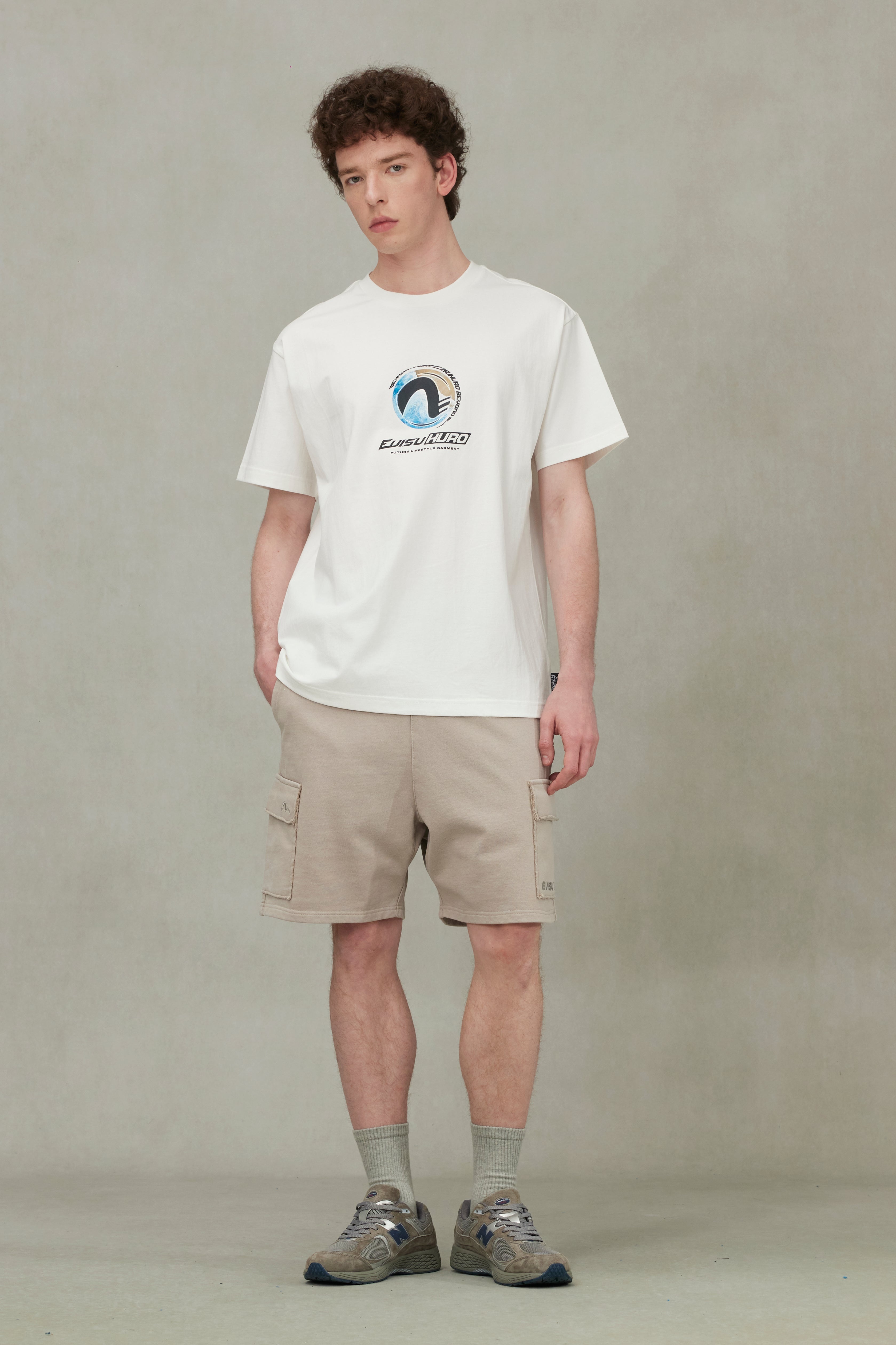 Seagull and Logo Embroidery Relax Fit Sun-Dried Finish Sweatshorts - 3
