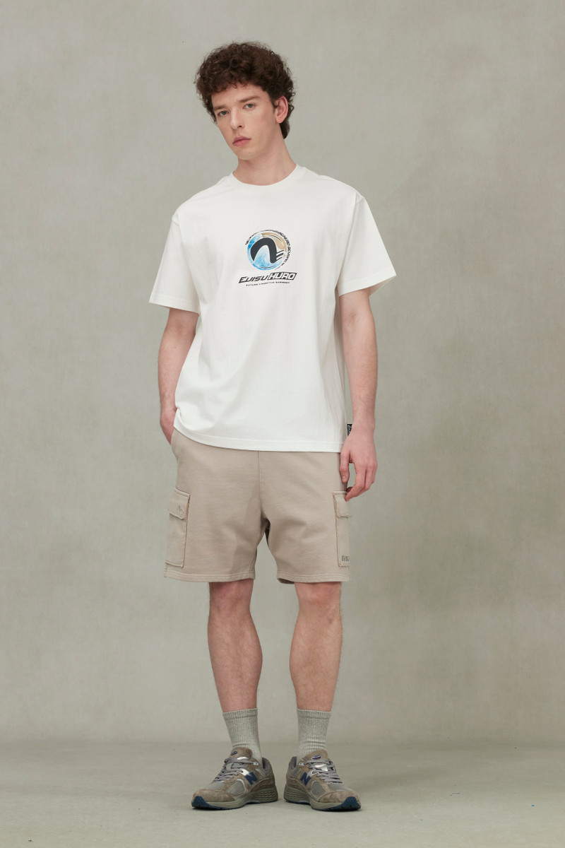 Seagull and Logo Embroidery Relax Fit Sun-Dried Finish Sweatshorts 3