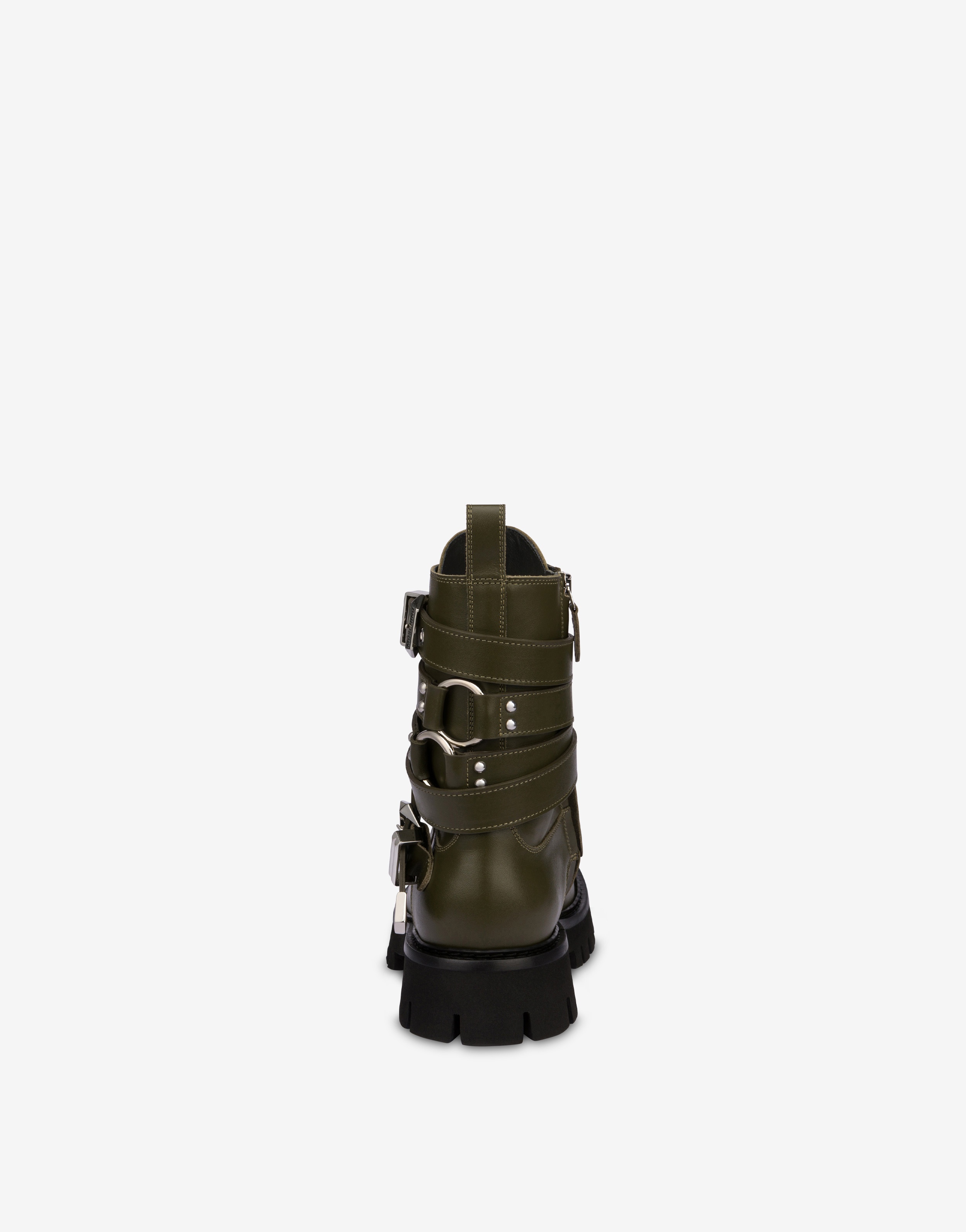 MULTI-BUCKLE CALFSKIN COMBAT BOOTS - 3